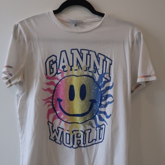 GANNI Women’s Smiley Relaxed T-Shirt - Picture 2 of 6